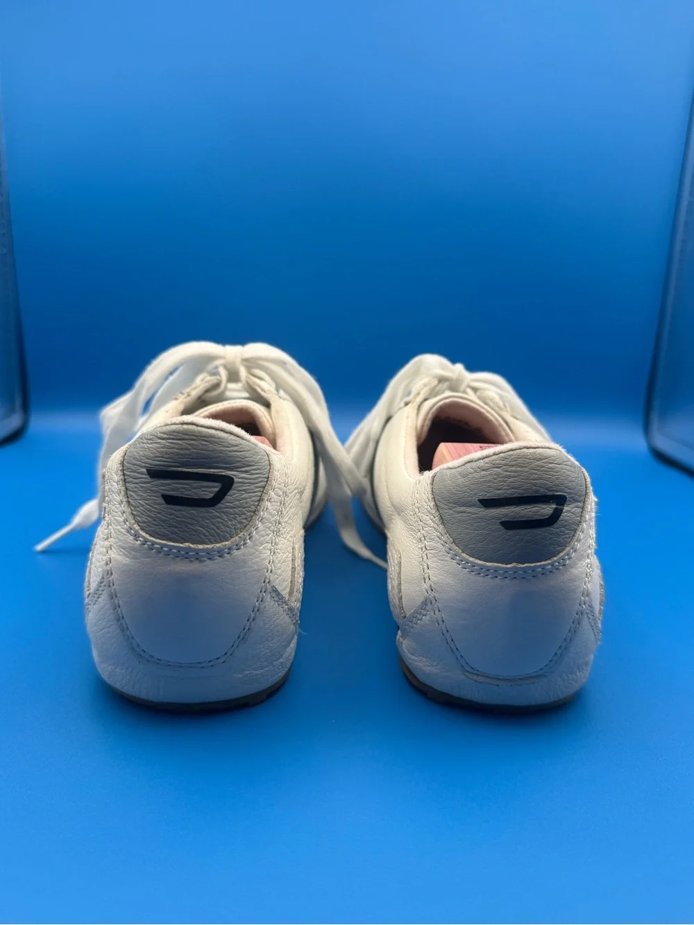 Diesel Barner White Leather Sneaker Bundle Sz 8.5
